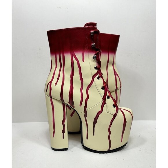 Dolls Kill Total Blood Bath Platform Lace Boots Goth Lolita Retro Women’s Sz 8 - Picture 6 of 9